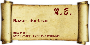 Mazur Bertram névjegykártya